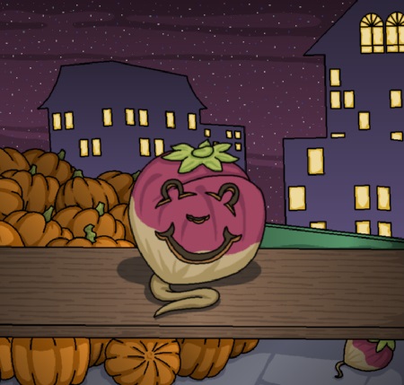 [Turnips were used in traditional jack o' lanterns.]