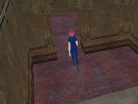 [Early level and character model render with some default Quake 3 textures.]