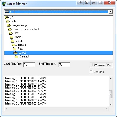 [The Audio Trimmer makes the silence at the start and end of all files consistent.]